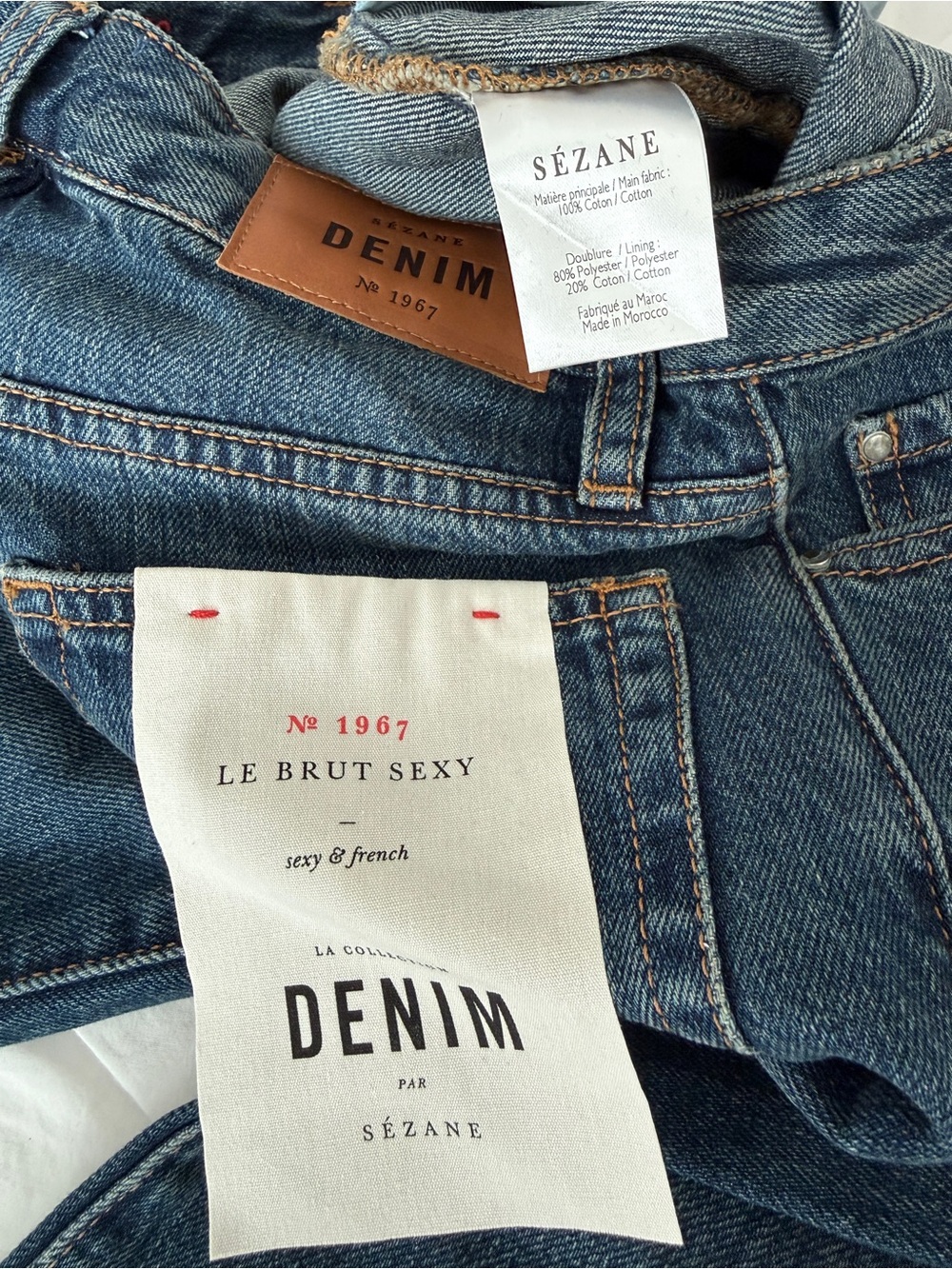 Sezane Brut Sexy Slim Straight Leg Jeans 26 Classic Parisian Glamour Denim NWT - Picture 5 of 10